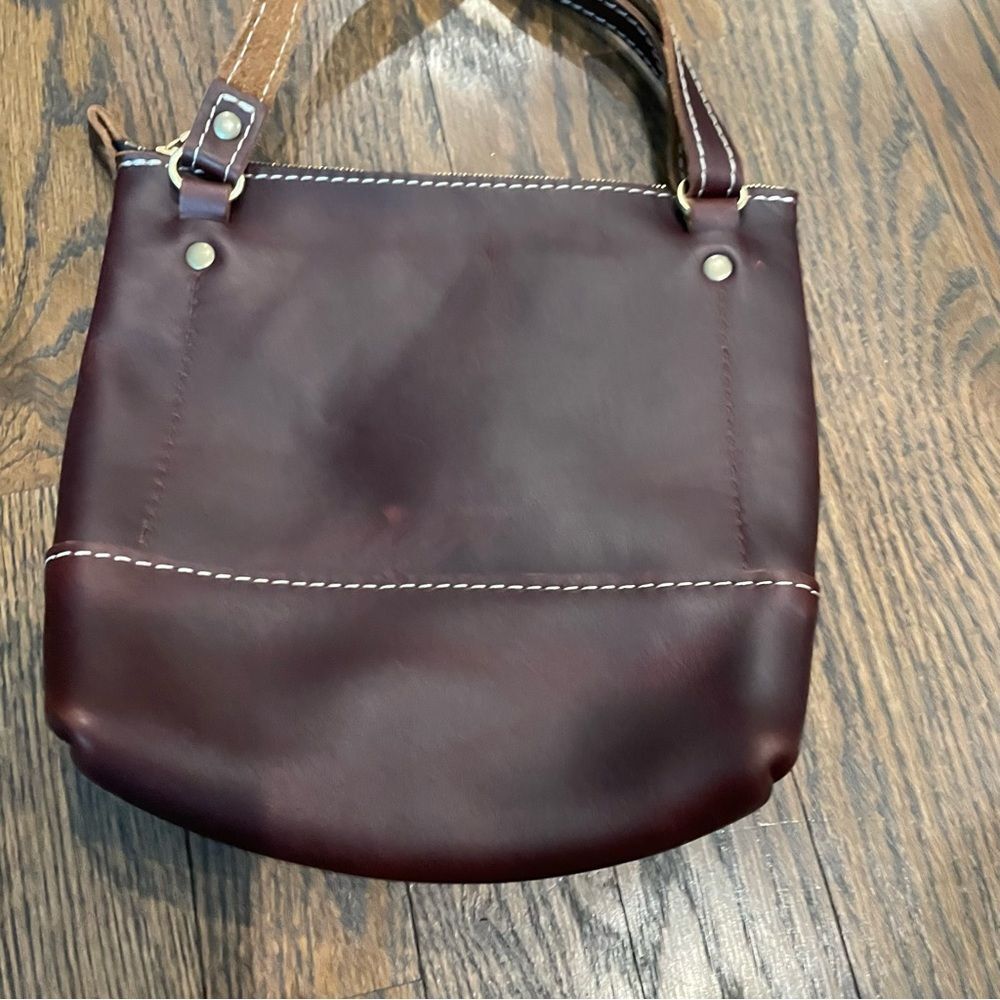 PORTLAND LEATHER GOODS Festival Bag Brown Leather Crossbody Bag Grizzly Brown - Picture 5 of 8